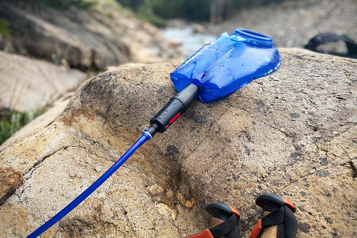 MSR Thru Link Inline Water Filter (connected to CamelBak reservoir)